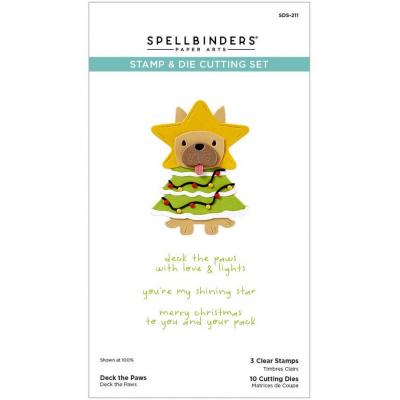 Spellbinders Merry Mischief Clear Stamp & Die Set - Deck The Paws