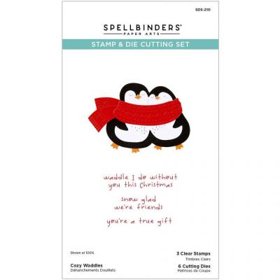 Spellbinders Merry Mischief Clear Stamp & Die Set - Cozy Waddles