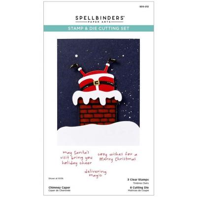 Spellbinders Merry Mischief Clear Stamp & Die Set - Chimney Caper