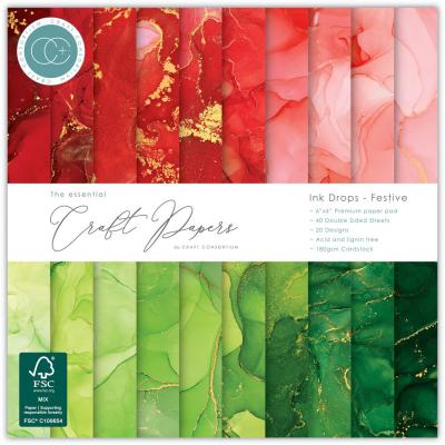 Craft Consortium Essentials Paper Pad - Ink Drops Festive