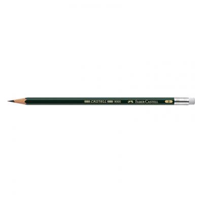 Faber Castell Bleistift mit Radiergummi - Castell 9000 B