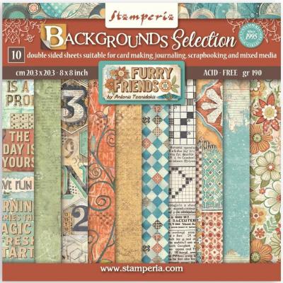 Stamperia Furry Friends - Maxi Backgrounds Selection