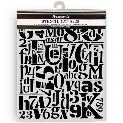 Stamperia Furry Friends Stencil - Numbers and Letters Pattern