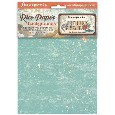 Stamperia Furry Friends Rice Paper - Backgrounds