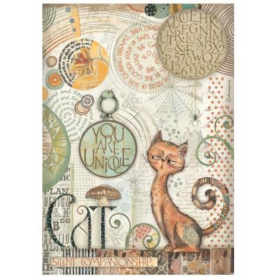 Stamperia Furry Friends Rice Paper - You Are Unique Cat