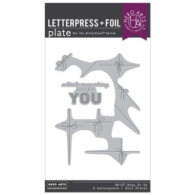 Hero Arts Best Gift Ever BetterPress & Foil Plates - Wrap It Up