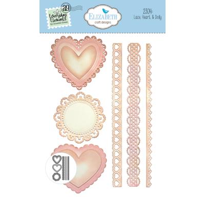 Elizabeth Craft Designs Romantic Revival Die - Lace, Heart & Doily