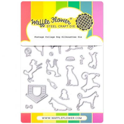 Waffle Flower Postage Collage Dies - Dog Silhouettes