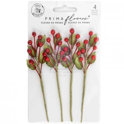Prima Marketing Twinkle & Treats Flowers - Christmas Berries