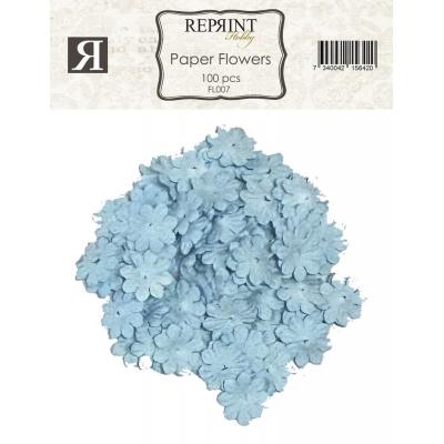 Reprint Paper Flowers - Light Blue