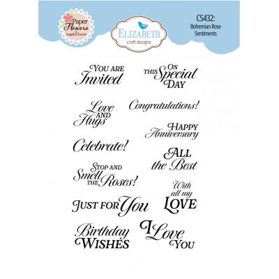 Elizabeth Craft Designs Bohemian Rose Stempel - Bohemian Rose Sentiments