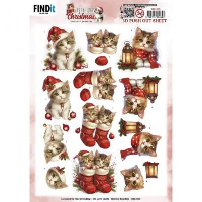 Find It Trading Berries Beauties A Very Furry Christmas Punchout Sheet - Kitten