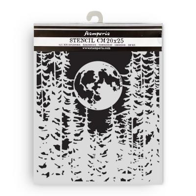 Stamperia Herbarium Silvae Stencil - Moon In The Forest