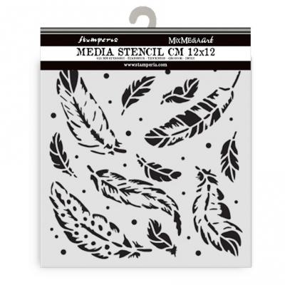 Stamperia Herbarium Silvae Stencil - Feather Pattern