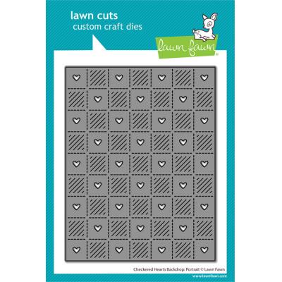 Lawn Fawn Lawn Cuts - Checkered Hearts Backdrop Portrait