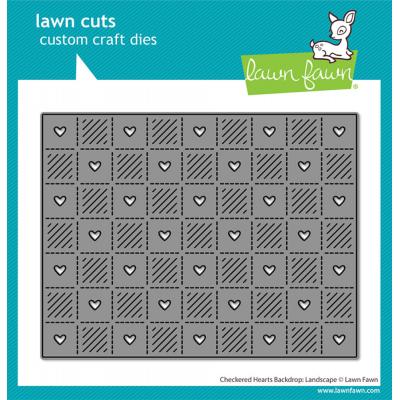 Lawn Fawn Lawn Cuts - Checkered Hearts Backdrop Landscape