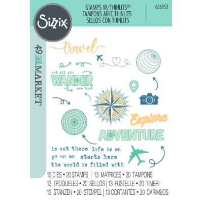 Sizzix 49 and Market Thinlits Die + Stamps - Wanderlust Explorer
