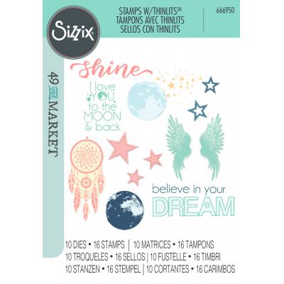 Sizzix 49 and Market Thinlits Die + Stamps - Starlight Dreams