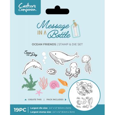 Crafter's Companion Message in a Bottle Stamp & Die - Ocean Friends