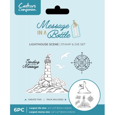 Crafter's Companion Message in a Bottle Stamp & Die - Lighthouse Scene