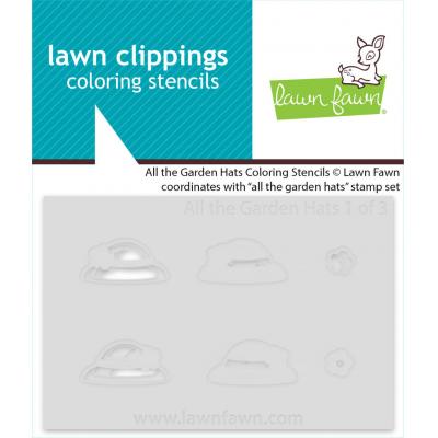 Lawn Fawn Lawn Clippings Coloring Stencils - All The Garden Hats