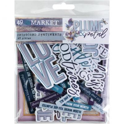 49 And Market Plume & Petal -  Chipboard Sentiments