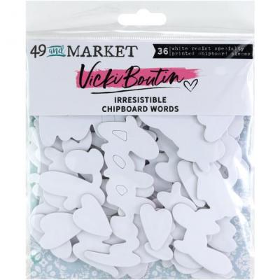 49 And Market Vicki Boutin Chipboard Set Words