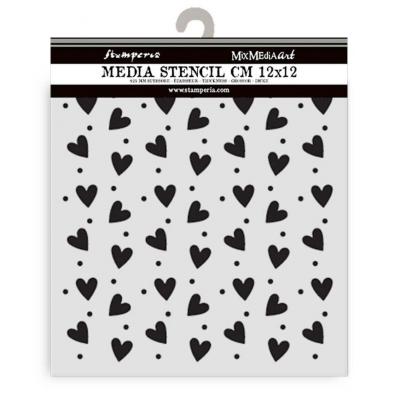 Stamperia Family Stencil - Heart Texture
