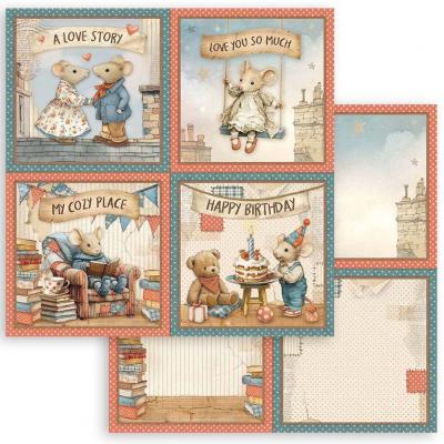 Stamperia Family Designpapier - 4 Cards