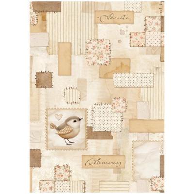 Stamperia Baby Rice Paper - Patchwork Bird