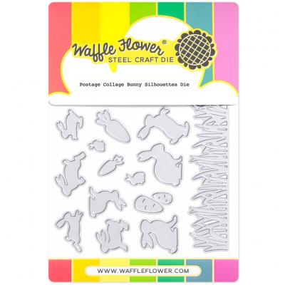 Waffle Flower Postage Collage Die - Bunny Silhouettes