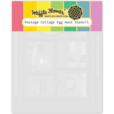Waffle Flower Postage Collage Stencil - Egg Hunt