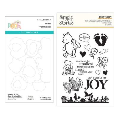 Spellbinders Say Cheese Classic Pooh Baby Stamp & Die - Bundle Of Joy