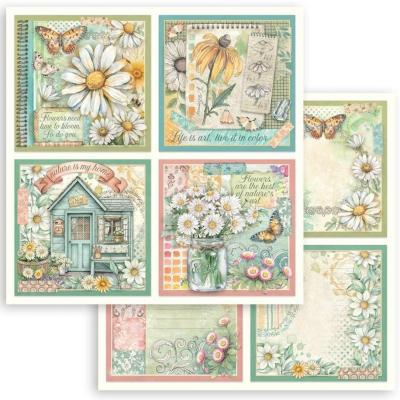 Stamperia Daisy Art Designpapier - 4 Cards