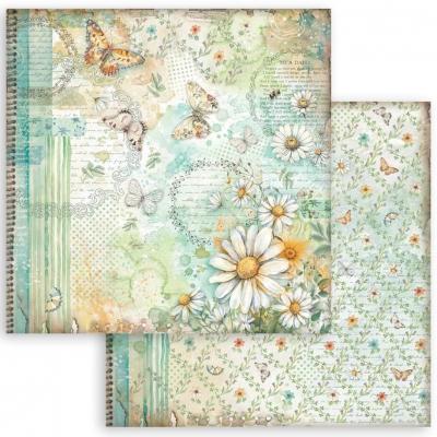 Stamperia Daisy Art Designpapier - Butterfly And Daisy
