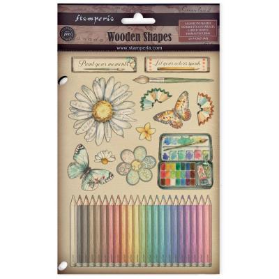 Stamperia Daisy Art Colored Wooden Shape