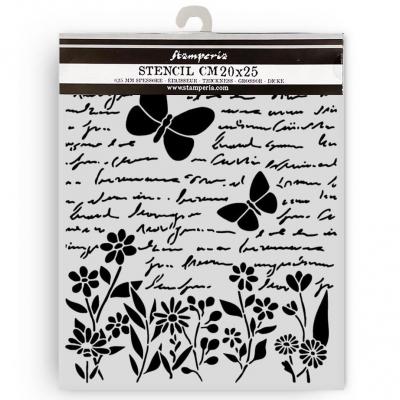 Stamperia Daisy Art Stencil - Letter And Butterfly