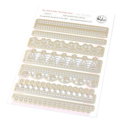 Pinkfresh Studio Homespun With Heart Die - The Stitch Edit Heritage Lace