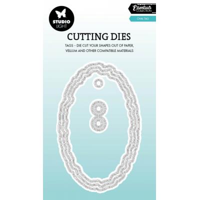 StudioLight Torn Edge Cutting Die - Oval Tag