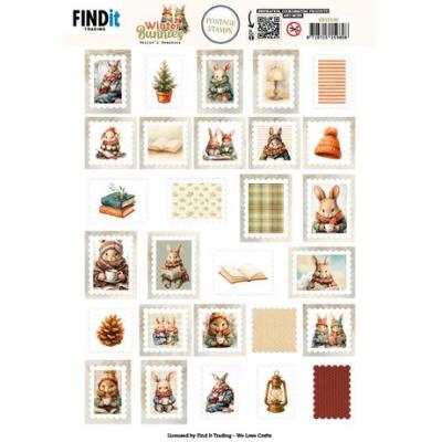 Find It Trading Winter Bunnies - Pushout Postage Stamp