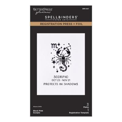 Spellbinders Block Print Zodiacs Registration Press Plate - Scorpio