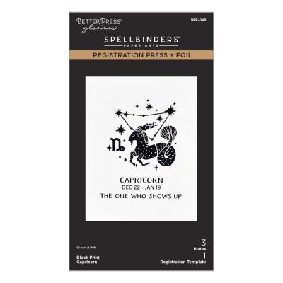 Spellbinders Block Print Zodiacs Registration Press Plate - Capricorn
