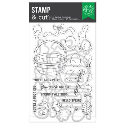 Hero Arts Eggstra Special Stamp & Cut Set - Spring Tweetings