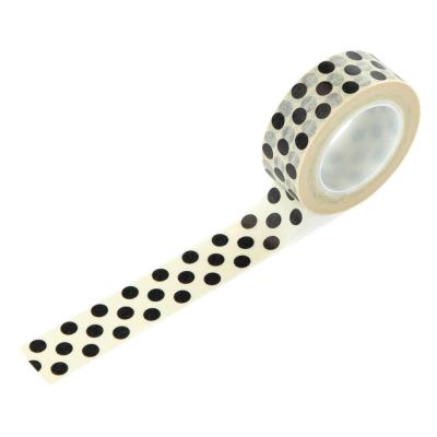 Carta Bella French Girl Washi Tape - Big Black Polka Dot