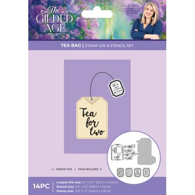 Crafter's Companion The Gilded Age Stencil + Stamps+ Dies - Tea Bag