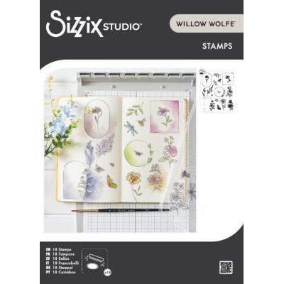 Sizzix Willow Wolfe Stempel - Floral Frames And Mini Flowers
