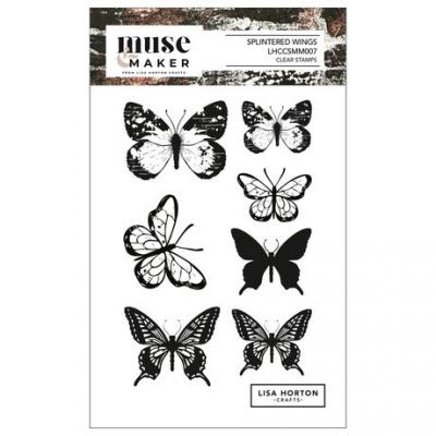 Lisa Horton Crafts Muse & Maker Stempel - Splintered Wings
