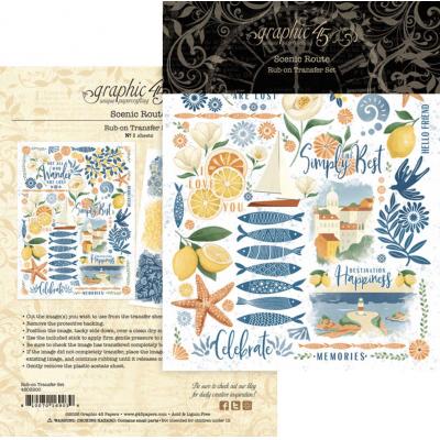 Graphic 45 Scenic Route - Rub-on Transfers