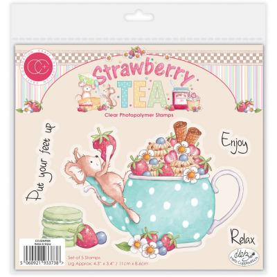Craft Consortium Strawberry Tea Stempel - Relax & Enjoy