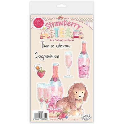 Craft Consortium Strawberry Tea Stempel - Celebrate